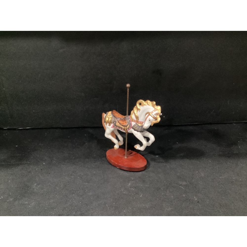 Franklin Mint Carousel Horse Gold Accent Porcelain 1988 Vintage Retired *